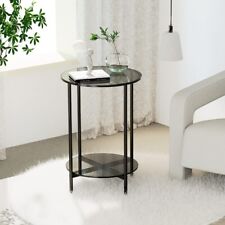 Small Glass Round Side Table: 2 Tier Accent Tables Diameter 40cm Slim Artloge for sale  Shipping to South Africa