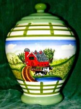 YOUNGS HEARTFELT KITCHEN CREATIONS COUNTRY BARN COWS COOKIE JAR CANISTER for sale  Topeka
