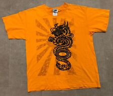 Vintage Y2K Youth Boys XL Rude Boyz Dragon Distressed Orange TShirt Skater Hole for sale  Shipping to South Africa