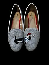 Talbots Dachshund Dog Puppy Embroidered Loafers Shoes Gray Women’s Size 9 for sale  Shipping to South Africa