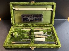 Antique Victorian C1890’s Sewing Kit -16 Pieces - Original Box  for sale  Shipping to South Africa