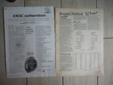 Amac carburettors technical for sale  CARDIGAN