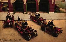 FIRE DEPARTMENT TRUCKS antique photo postcard JOPLIN MISSOURI MO 1910s for sale  Shipping to Canada