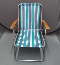 Vintage Folding Camping Deck Chair Caravan Beach Festival Garden Retro   , used for sale  Shipping to South Africa
