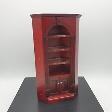 Vintage Doll House furniture corner curio display cabinet mahogany four shelves, used for sale  Shipping to South Africa