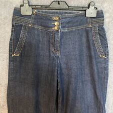Used, Wallis  jeans  womens UK 10 EU 38 blue  wide zip and botton up for sale  CRAWLEY
