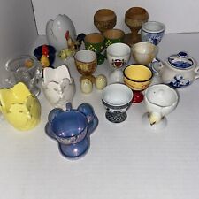 Lot of Egg Cups Vintage & New. 16 Plus Some Extra Salt Containers. for sale  Shipping to South Africa