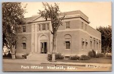 Winfield Kansas~United States Post Office~Doors Open~Window Awnings~1930 RPPC for sale  Shipping to South Africa