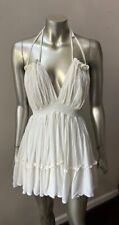 Vestido Corto Goa Babydoll Boho Sexy Halter Blanco Flujo Libre M segunda mano  Embacar hacia Argentina