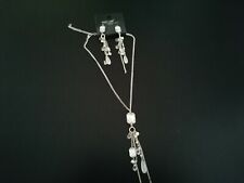 ensemble boucle d'oreille collier fantaisie en acier  pierre en résine , occasion d'occasion  Carpentras