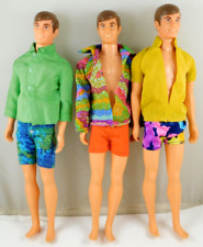 3 VINTAGE 1970's MATTEL BARBIE MOLDED HAIR BENDABLE LEG LIVE ACTION KEN DOLLS for sale  Shipping to South Africa