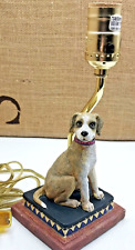 Vtg 90s CBK LTD Lamp Mixed Breed Hound Tan White Snout Sitting On Pedestal GUC for sale  Shipping to South Africa