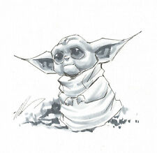 Alé Garza Baby Yoda Grogu Ahsoka Tano Mandalorian Chapter 13 Jedi Original Art#2 for sale  Shipping to Canada