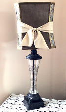 Abajur de mesa 29” vidro acento sombra quadrada arco feminino boudoir veneziano vintage comprar usado  Enviando para Brazil