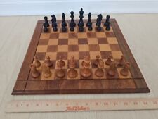 Vintage Drueke 15" Solid Wood Walnut Birch Chess Board and Chess Set King 3" for sale  Shipping to South Africa