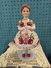 Vestido bordado vintage arte popular húngara feito à mão tecido Matyo menina boneca Kalocsa, usado comprar usado  Enviando para Brazil