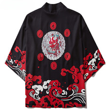 Kimono Masculino Japonês Fino Kimono Streetwear Cardigã Tradicional Samurai Novo EUA comprar usado  Enviando para Brazil
