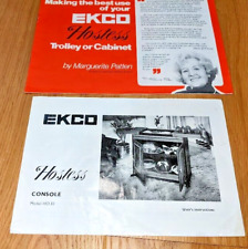 Ekco hostess trolley food warmer CONSOLE USERS INSTRUCTIONS MANUAL 1980, used for sale  Shipping to South Africa