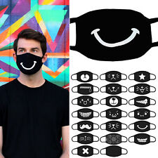 Smile Face Cotton Face Masks Washable Reusable Fashion Mask for Men Women Black for sale  Shipping to South Africa
