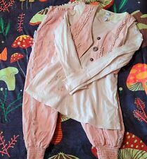 Kid Girl's NAARTJIE Set Peachy Pink Lt Corduroy Pants Vest 8 Cream Giraffe Top 9, used for sale  Shipping to South Africa