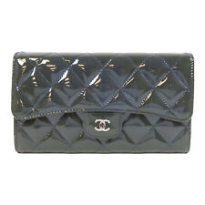 *10% DE DESCUENTO* CHANEL Acolchado CC SHW Cartera Larga Patente Cuero Azul Marino segunda mano  Embacar hacia Argentina