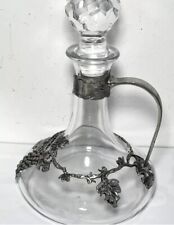 Antique Vintage Silver Plated Glass Claret Jug Decanter  for sale  Shipping to South Africa