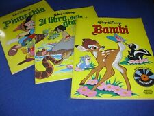Disney ASCOLTA LE FIABE Libro + disco PINOCCHIO BAMBI IL LIBRO DELLA GIUNGLA usato  Brescia