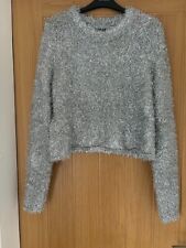 Mango Silver Lurex Sweater Size Medium, used for sale  Shipping to South Africa
