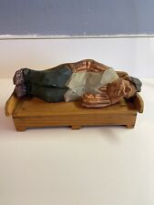 Rare~SIGNED GUNNARSSON Swedish Carved -Hand Painted Wood Figure Sleeping Man- for sale  Shipping to South Africa