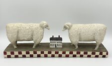 "Friendsheep" arte popular primitivo caja de sal escultura oveja estatuilla David Harden segunda mano  Embacar hacia Argentina