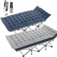 Folding Camping Cot Heavy Duty Sleeping Bed Military Portable Cots w/ Carry Bag for sale  Shipping to South Africa