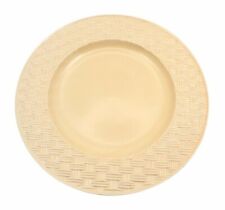 Prato de jantar caseiro redondo amarelo Basketweave 10 3/4 porcelana enlouquecida, usado comprar usado  Enviando para Brazil