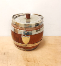 Antique silver plate and oak biscuit barrel for sale  Shipping to South Africa
