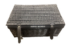 Harvey Nichols Black Wicker Linen Basket Hamper Box Storage Crate for sale  Shipping to South Africa