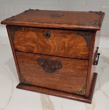 Used, Antique Stationary Box, Desk Top Oak Wood Cantilevered Edwardian c1910 organizer for sale  Shipping to South Africa