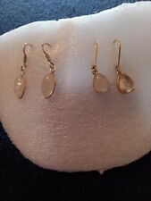 2 Pairs Rainbow Moonstone teardrop Earrings  1 rolled gold and 1 silver  for sale  KING'S LYNN