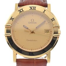 Relógio masculino OMEGA Constellation data K18YG/couro mostrador dourado quartzo C#130335 comprar usado  Enviando para Brazil