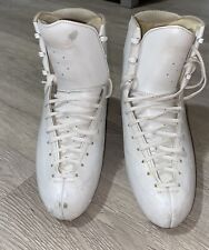 Botas blancas Edea Chorus 275 talla 9 figuras patines de hielo con plumero y rayas para mujer, usado segunda mano  Embacar hacia Argentina