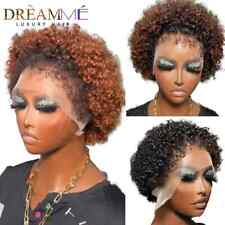 Short Bob Curly Pixie Cut 13x4 Lace Front Human Hair Wigs With Kinly Hairline for sale  Shipping to South Africa