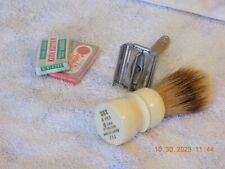 VIntage Gilette safety razor, Rex Brush and blades, used for sale  Shipping to South Africa