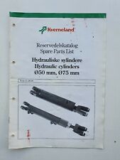 KVERNELAND HYDRAULIC CYLINDERS PARTS CATALOGUE , brukt til salgs  Frakt til Norway