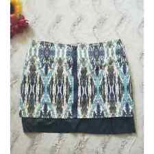 English Rose Front Zipper Accent Blue Multicolor Mini Skirt Size M for sale  Shipping to South Africa