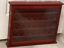 40 Golf Balls Display Case/Cabinet in Red Cherry Wood and Glass - Wall Mount for sale  Shipping to South Africa