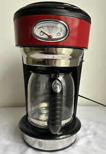 Russell Hobbs Coffee Maker Red 8Cup Progress Gauge Pause Pour AutoOff Retro 3100 for sale  Shipping to South Africa