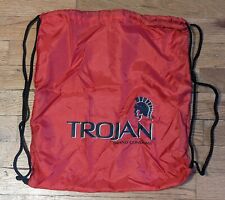 Trojan Brand Drawstring Bag/ Cinch Sack - Summer Beach Gym Bag Ad Promo Giveaway, used for sale  Shipping to South Africa