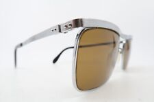 Vintage 60s brushed steel sunglasses with original tempered glass lenses men's M, used for sale  Shipping to South Africa