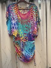 Luli Fama Swim Cover Up Dress Green Multi Size Small for sale  Shipping to South Africa