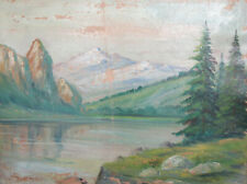 Antique European oil painting river landcsape for sale  Shipping to Canada