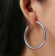 50MM Classic Very Big Tube Thick 925 Sterling Silver Filled Hoop Earrings 5CM for sale  LOCHGELLY
