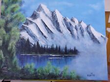 Obraz Góra nad jeziorem, ręcznie malowany na sprzedaż  PL